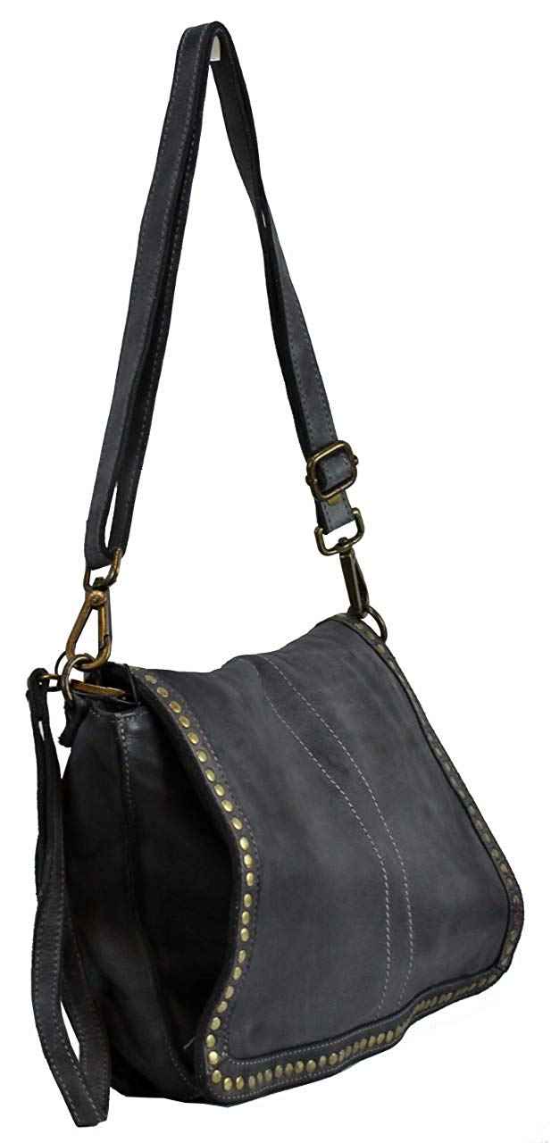 BZNA Bag Gil Grau grey Italy Designer Clutch Umhängetasche Damen Handtasche Schultertasche Tasche Leder Shopper Neu
