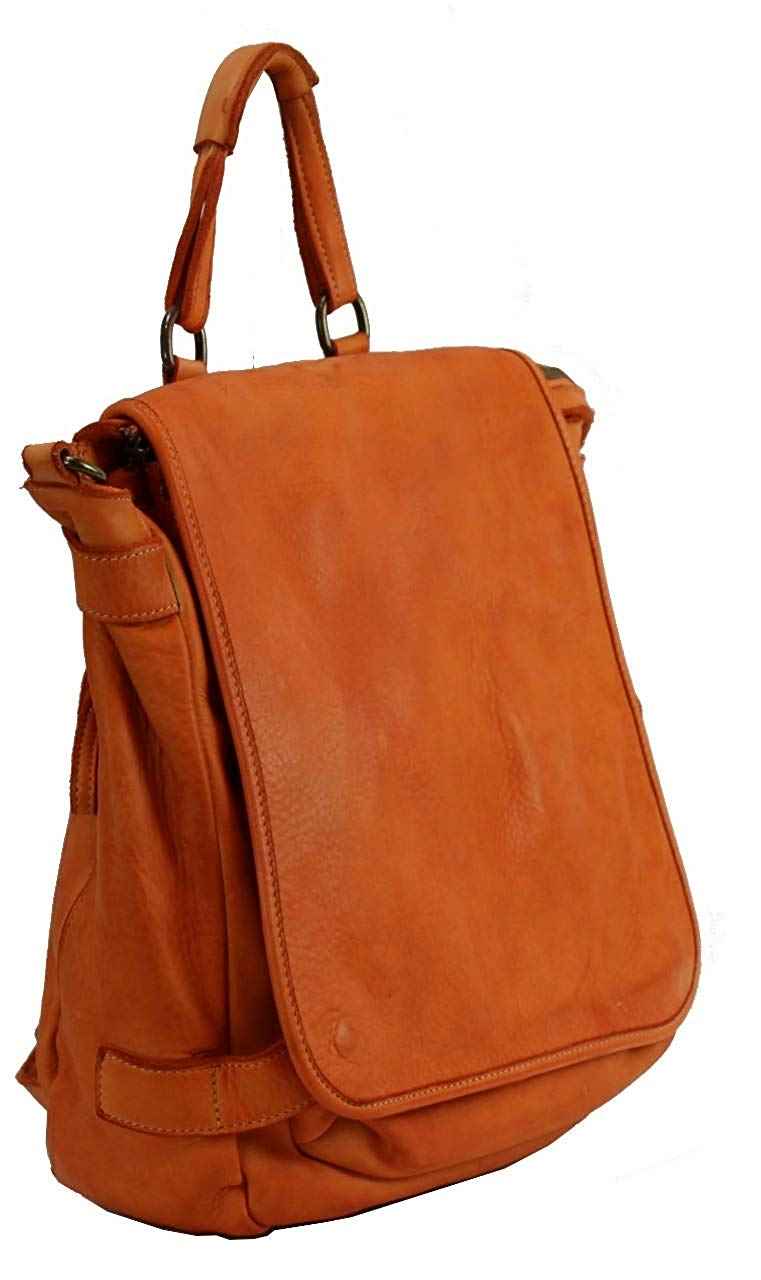 BZNA Bag Anna Orange Backpacker Designer Rucksack Ledertasche Damenhandtasche Schultertasche Leder Nappa sheep ItalyNeu