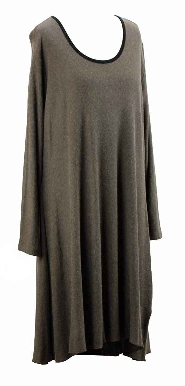 BZNA Wollkleid Lana Wolle Strickkleid Tunika Kleid Taupe Braun nero Longpulli Tunikakleid Shirt 36 38 40 42 44 46 one size Damen Dress Oberteil elegant
