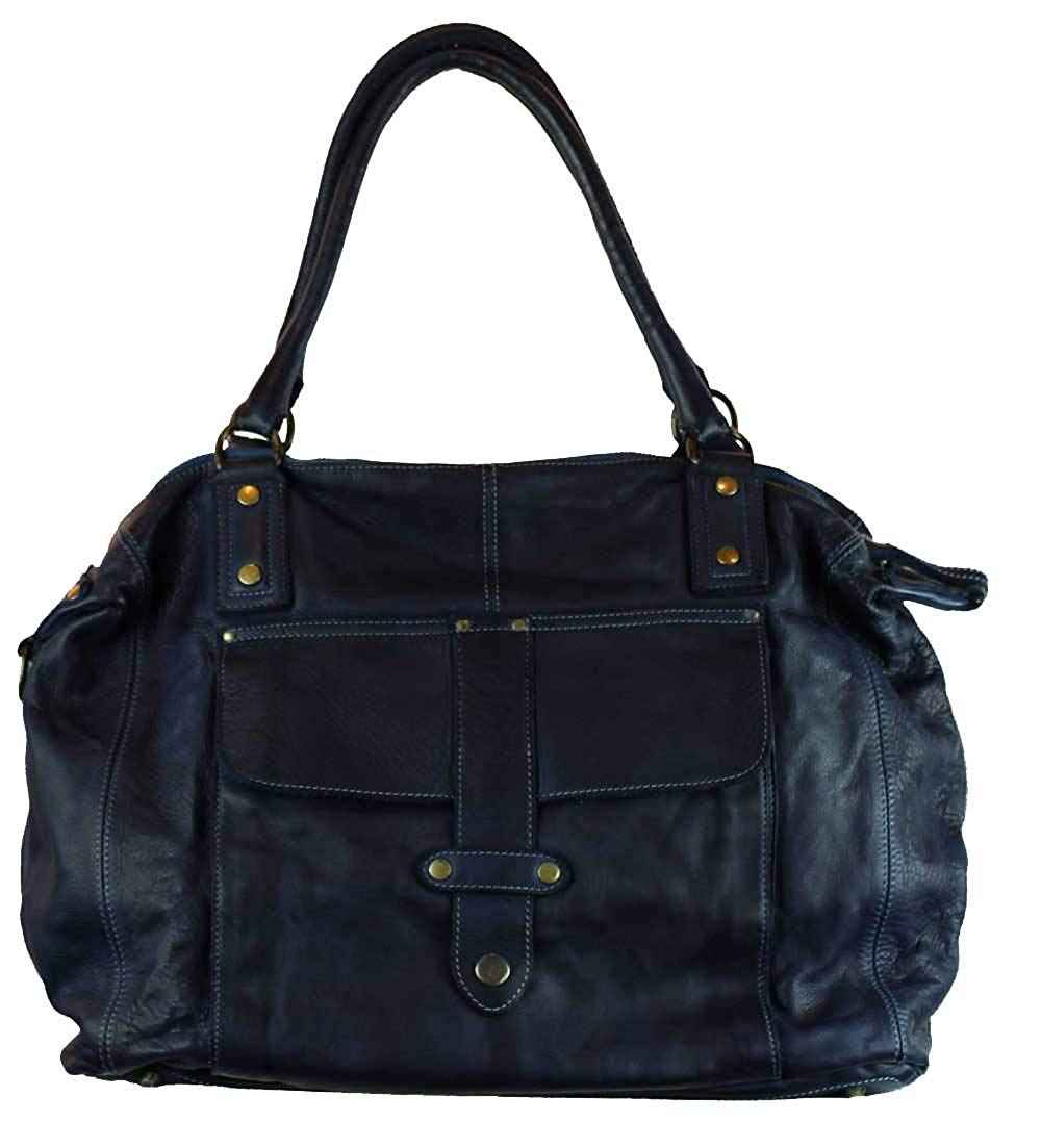 BZNA Bag Viola Blau blue taly Designer Damen Handtasche Ledertasche Schultertasche Tasche Leder Shopper Neu