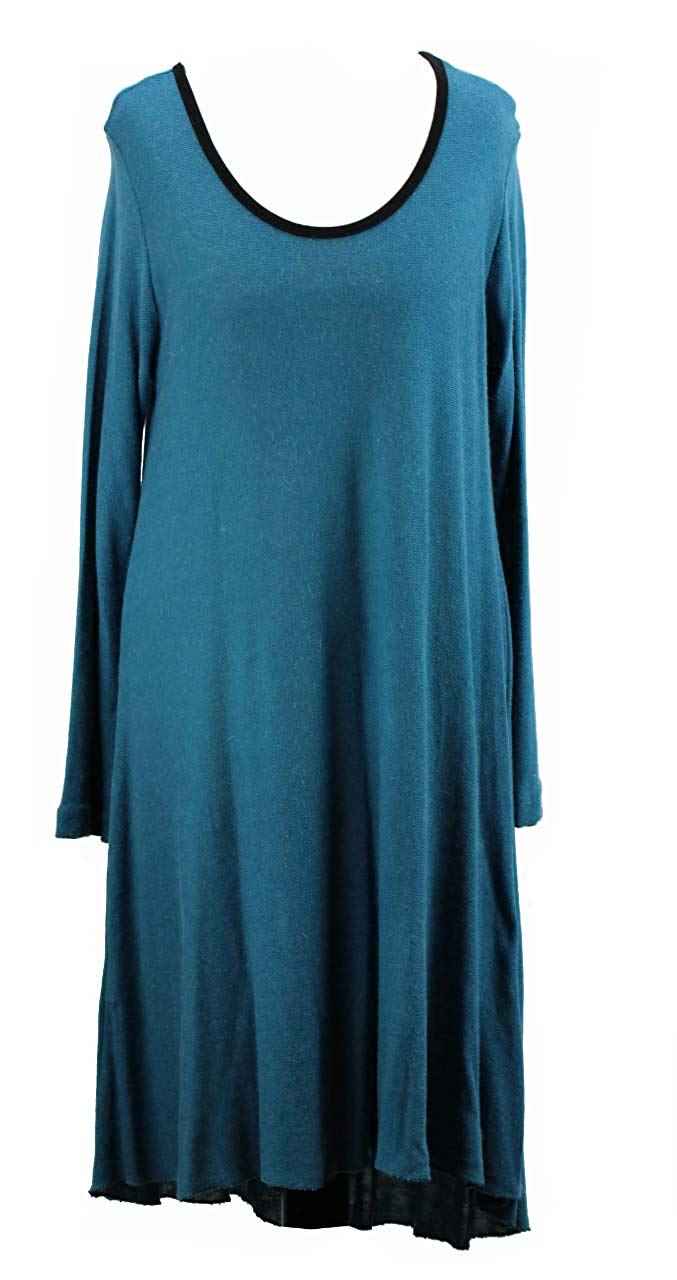 BZNA Wollkleid Lana Wolle Strickkleid Tunika Kleid Türkis nero Longpulli Tunikakleid Shirt 36 38 40 42 44 46 one size Damen Dress Oberteil elegant