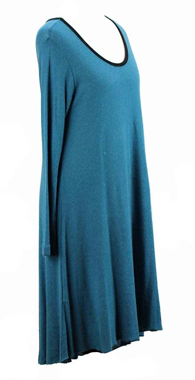BZNA Wollkleid Lana Wolle Strickkleid Tunika Kleid Türkis nero Longpulli Tunikakleid Shirt 36 38 40 42 44 46 one size Damen Dress Oberteil elegant