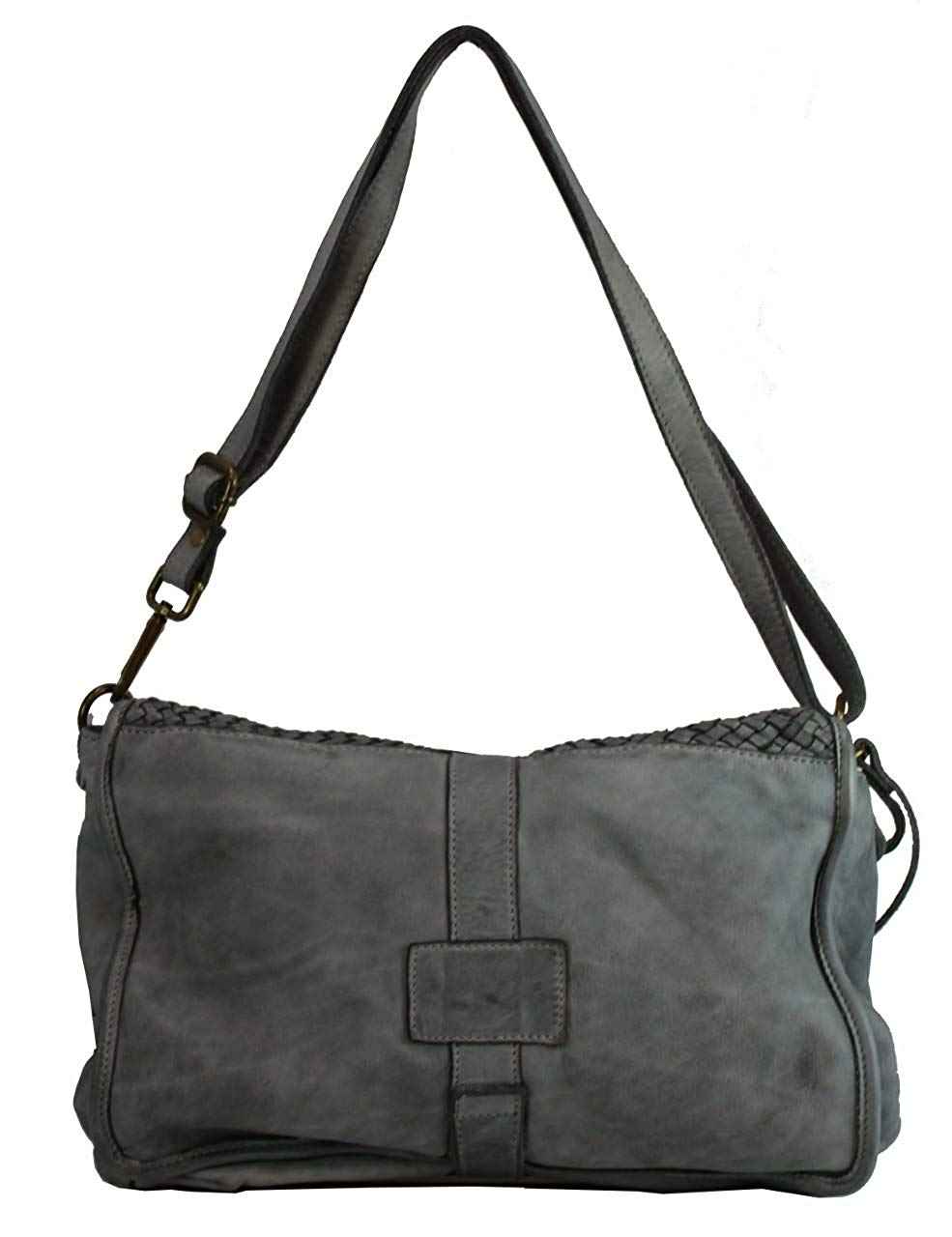BZNA Berlin Bag Lola Grau grey Italy Designer Clutch Umhängetasche Damen Handtasche Schultertasche Tasche Leder Shopper Neu