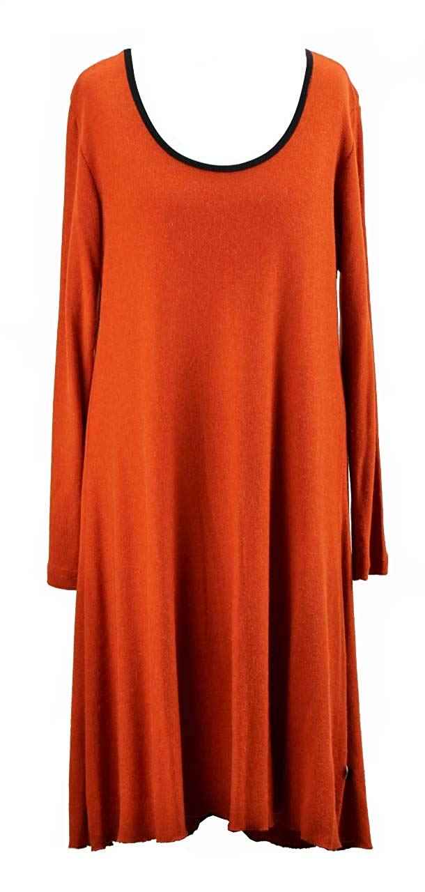 BZNA Wollkleid Lana Wolle Strickkleid Tunika Kleid Orange nero Longpulli Tunikakleid Shirt 36 38 40 42 44 46 one size Damen Dress Oberteil elegant