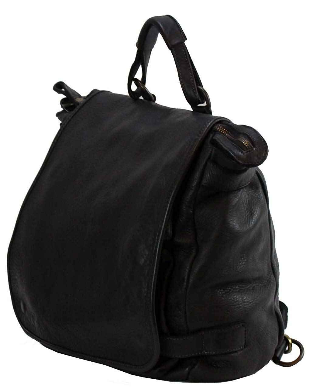 BZNA Bag Anna Schwarz nero Backpacker Designer Rucksack Ledertasche Damenhandtasche Schultertasche Leder Nappa sheep ItalyNeu