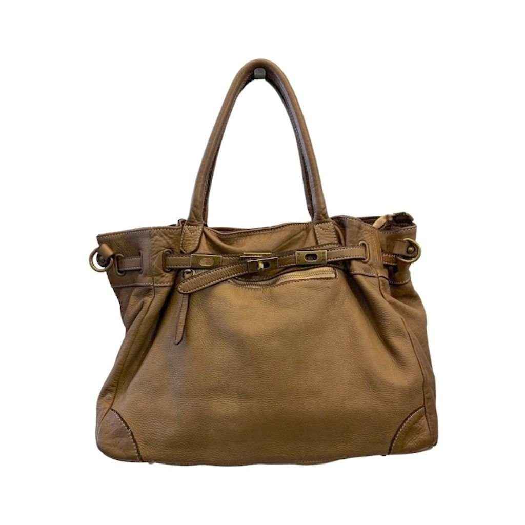 BZNA Bag Mila Taupe vintage Italy Designer Business Damen Handtasche Ledertasche Schultertasche Tasche Leder Shopper Neu
