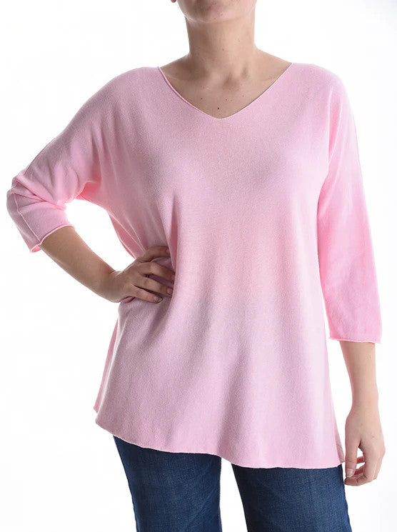 BZNA Berlin Lässiges V Ausschnitt Strickpullover Off-Shoulder Oversize