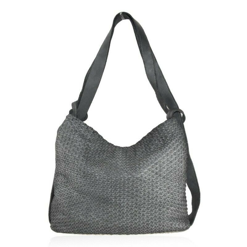 BZNA Berlin Xari Grau Backpacker Rucksack Schultertasche Beutel Bag Leder Neu - B Z N A