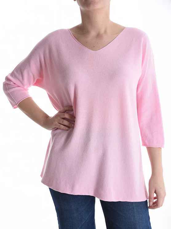 BZNA Berlin Lässiges V Ausschnitt Strickpullover Off-Shoulder Oversize
