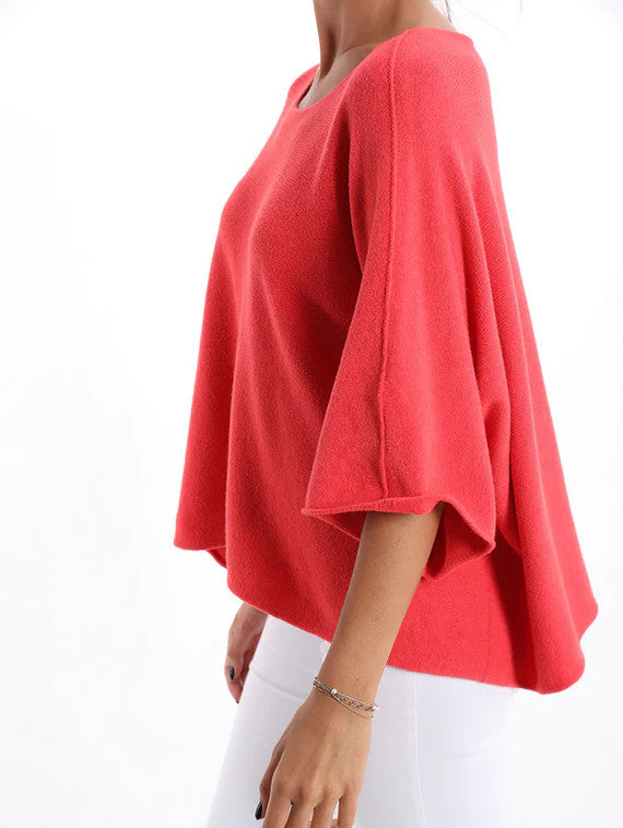 BZNA Berlin Lässiges Strickpullover Off-Shoulder Oversize Pullover Italy