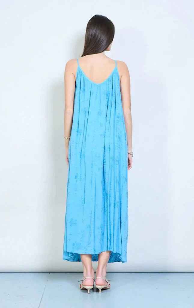 BZNA Ibiza langes Boho Trägerkleid Midikleid mit besticktem Trägerausschnitt