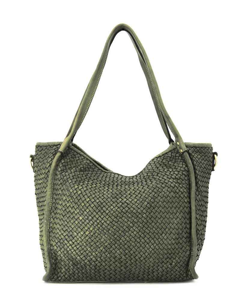 BZNA Bag Buca Grün Italy Designer Leder Schulter Ledertasche Shopper Ledertasche