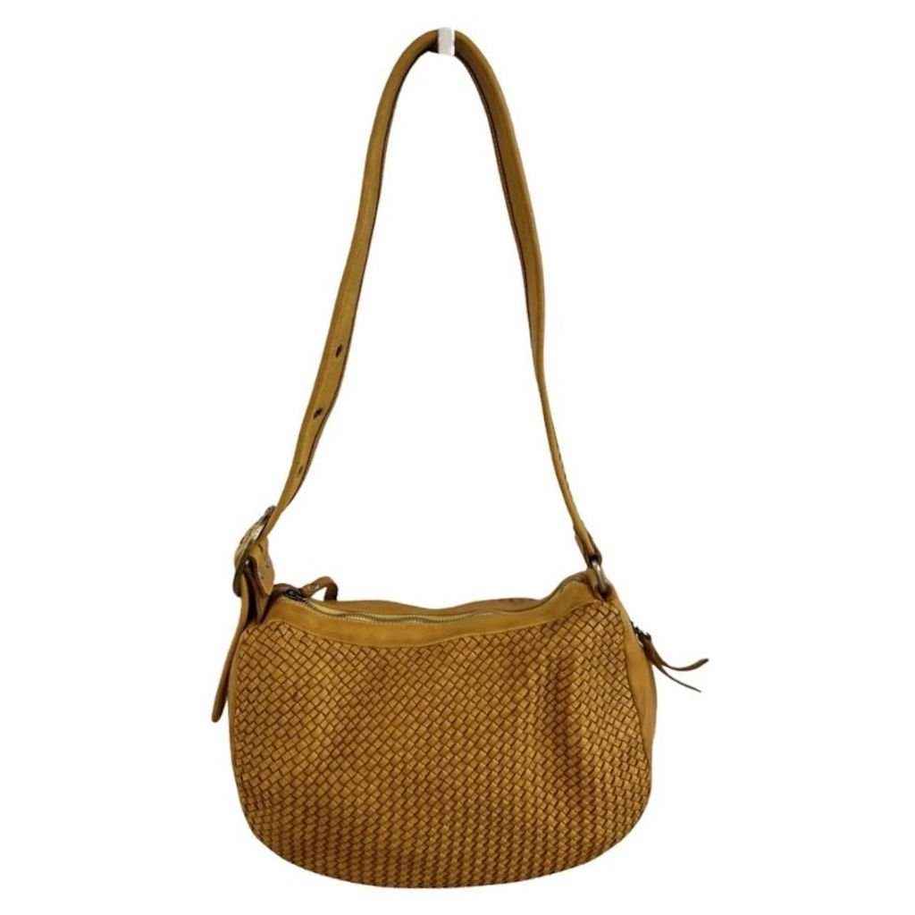 BZNA Schultertasche Bella Medium Gelb Italy Designer Ledertasche Umhängetasche