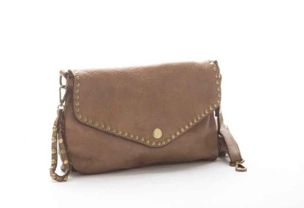 BZNA Bag Doria Taupe Clutch Italy Designer Damen Umhängetasche Schultertasche Neu