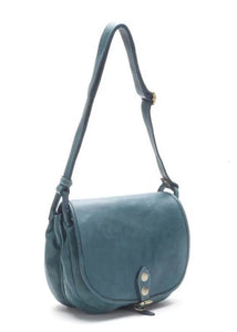 BZNA Schultertasche Taina Petrol Italy Designer Handtasche Ledertasche Umhängetasche - B Z N A