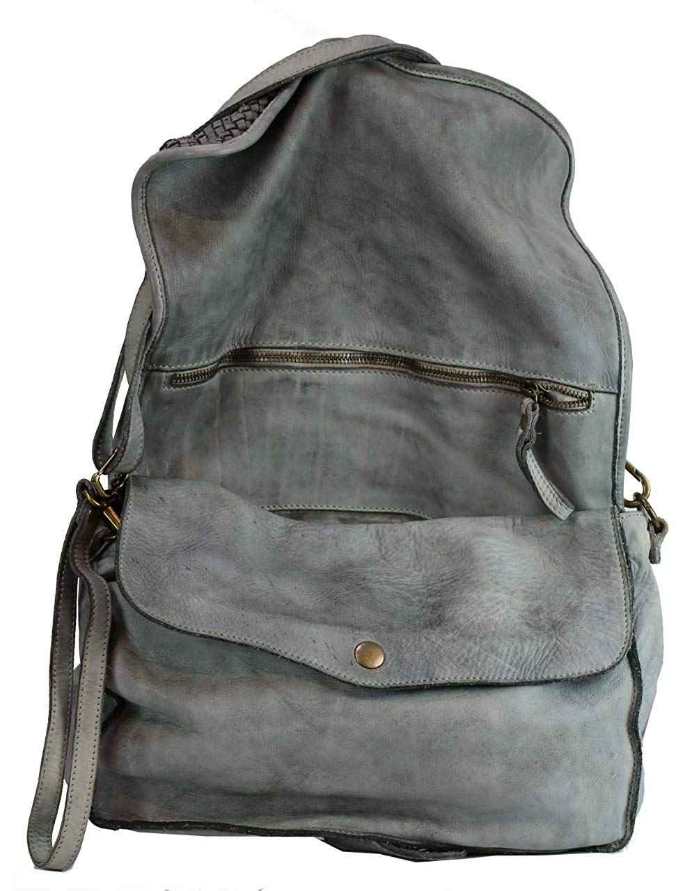 BZNA Berlin Bag Lola Grau grey Italy Designer Clutch Umhängetasche Damen Handtasche Schultertasche Tasche Leder Shopper Neu