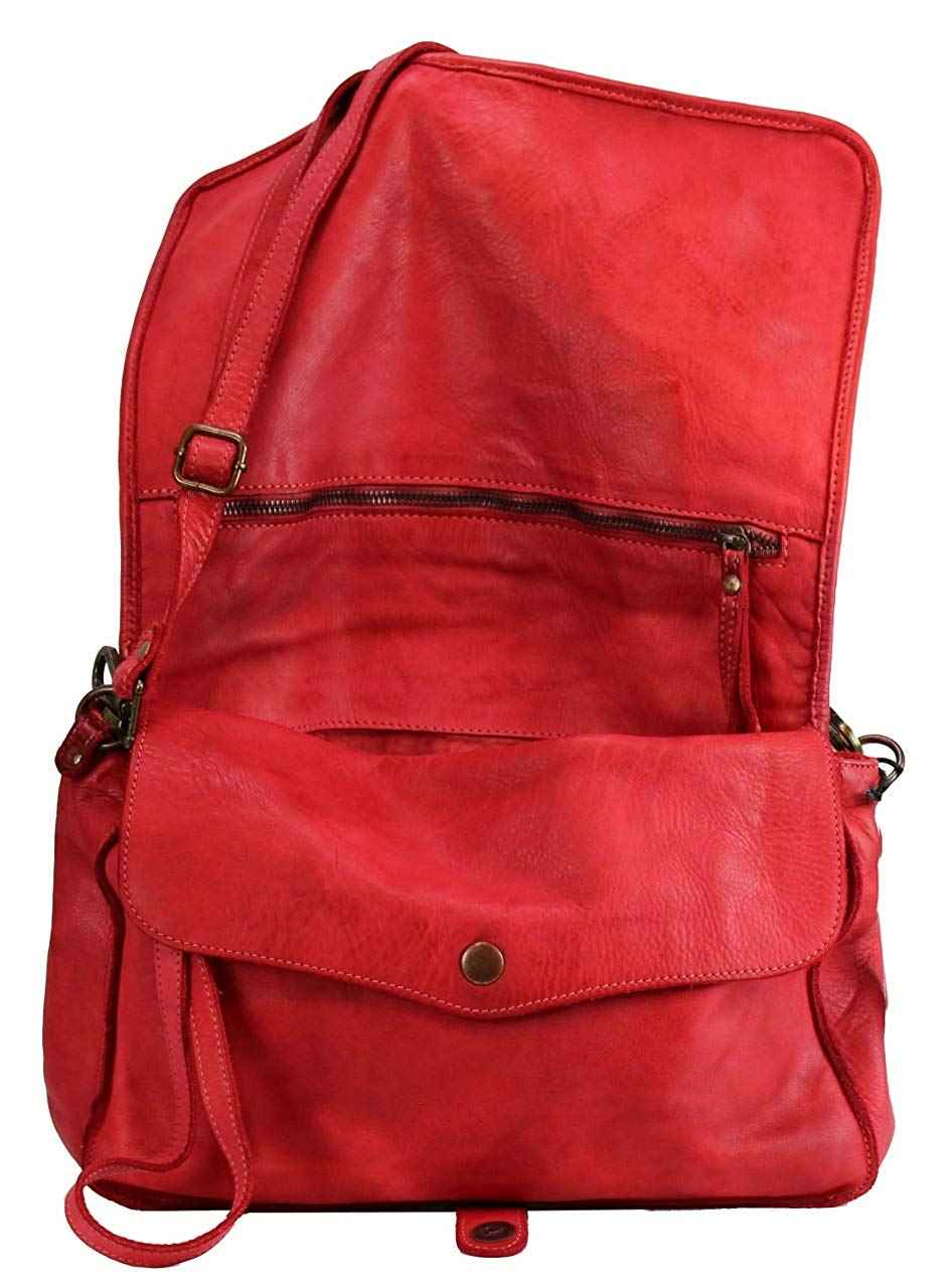 BZNA Bag Lola Rot rosso Italy Designer Clutch Umhängetasche Damen Handtasche Schultertasche Tasche Leder Shopper Neu