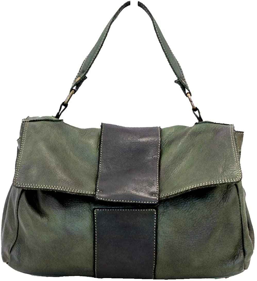BZNA Bag Santa grün Italy Designer Damen Handtasche Ledertasche Schultertasche Tasche Leder Shopper Neu