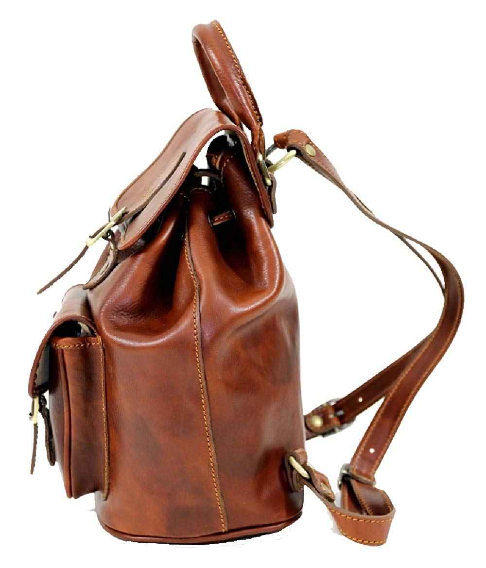 BZNA Firenze Cara Cognac Rucksack vegetable plant tanned leather italy handmade Florence Designer Ladies Handbag Shoulder Bag New