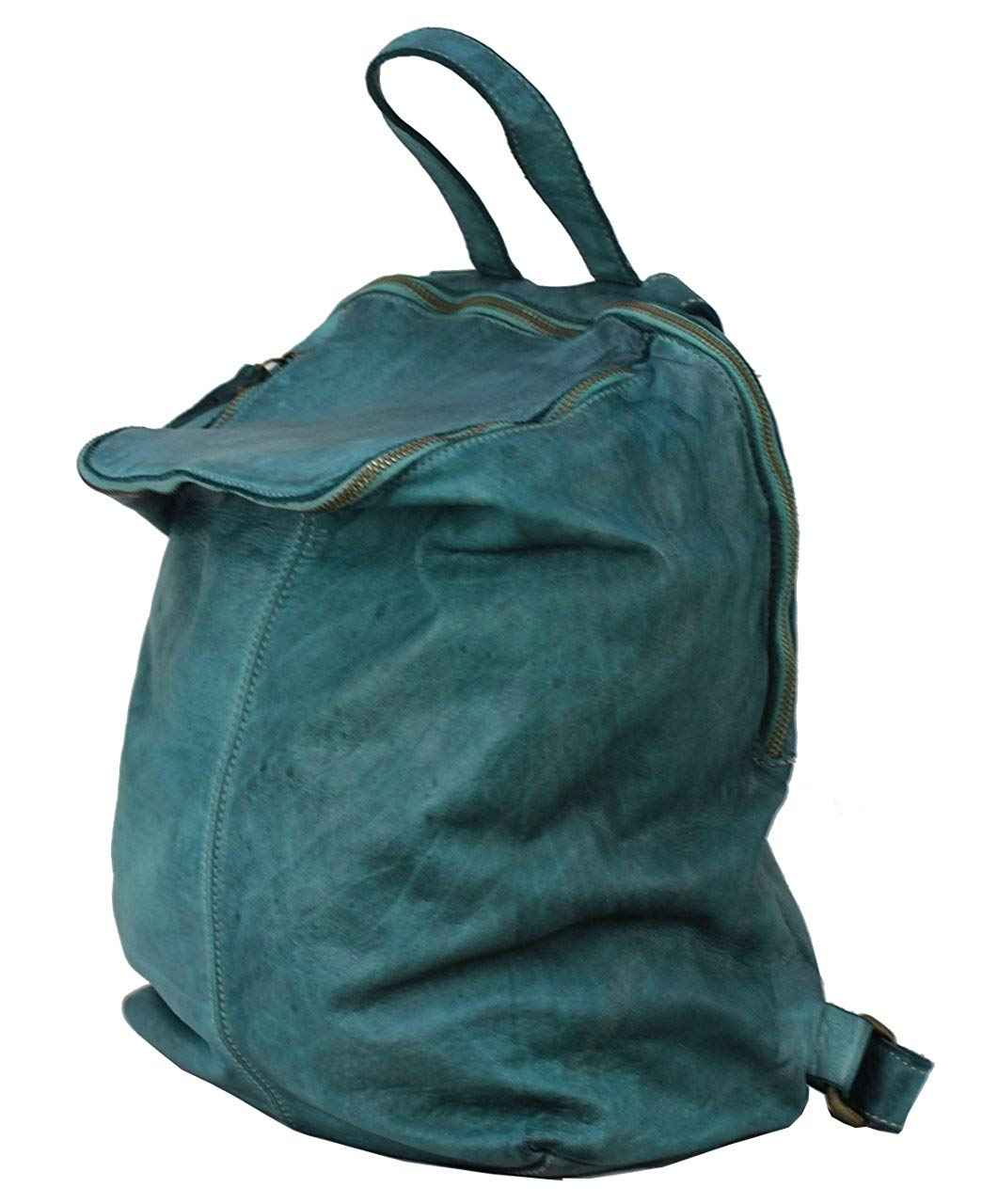 BOZANA Bag Richie aqua Backpacker Designer Rucksack Damenhandtasche Schultertasche Leder Nappa sheep ItalyNeu