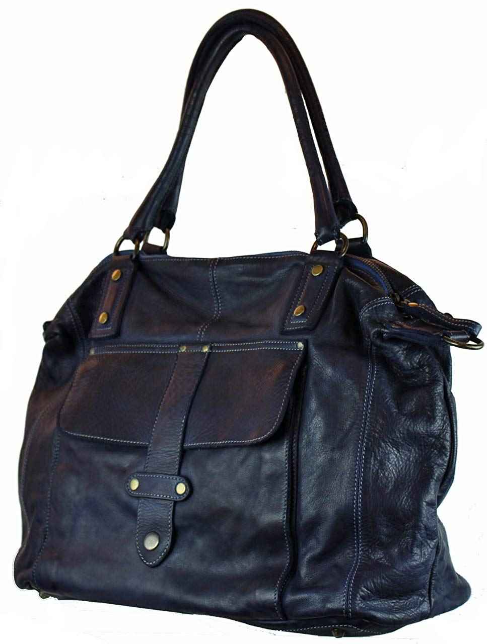 BZNA Bag Viola Blau blue taly Designer Damen Handtasche Ledertasche Schultertasche Tasche Leder Shopper Neu