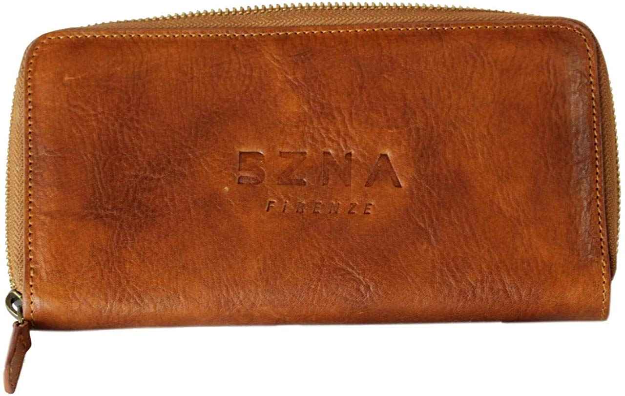 BZNA Firenze Riva cognac Wallet vegetable tanned Leather Leder Portemonnaie Geldbörse Neu