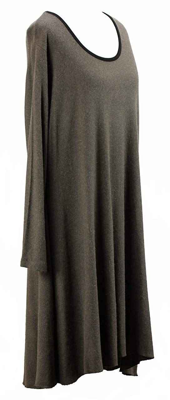 BZNA Wollkleid Lana Wolle Strickkleid Tunika Kleid Taupe Braun nero Longpulli Tunikakleid Shirt 36 38 40 42 44 46 one size Damen Dress Oberteil elegant