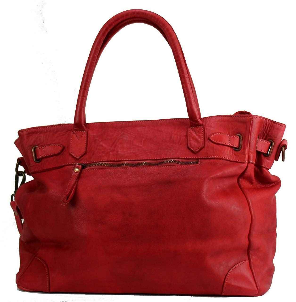 BZNA Bag Mila Rot rosso vintage Italy Designer Business Damen Handtasche Ledertasche Schultertasche Tasche Leder Shopper Neu