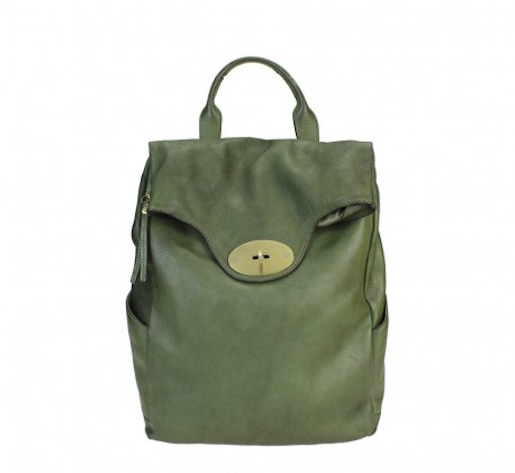 BZNA Bag Rinalto grün Italy Rucksack Backpacker Designer Tasche Handtasche Schultertasche Leder Damen Neu - B Z N A