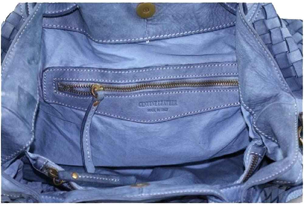 BZNA Bag Rene Denim Blau  Italy Designer Damen Handtasche Schultertasche Tasche Shopper Neu