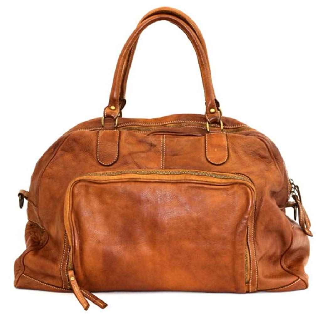 BZNA Bag Camilla cognac Italy Designer Weekender Damen Handtasche Schultertasche Tasche Schafsleder Shopper Neu