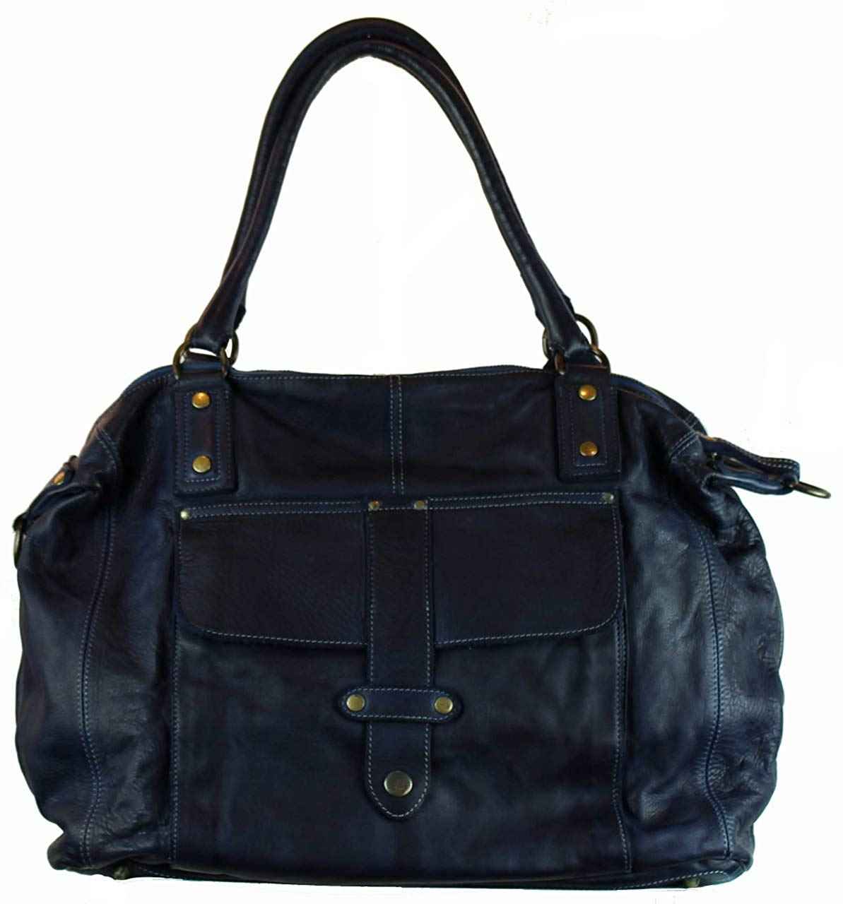 BZNA Bag Viola Blau blue taly Designer Damen Handtasche Ledertasche Schultertasche Tasche Leder Shopper Neu