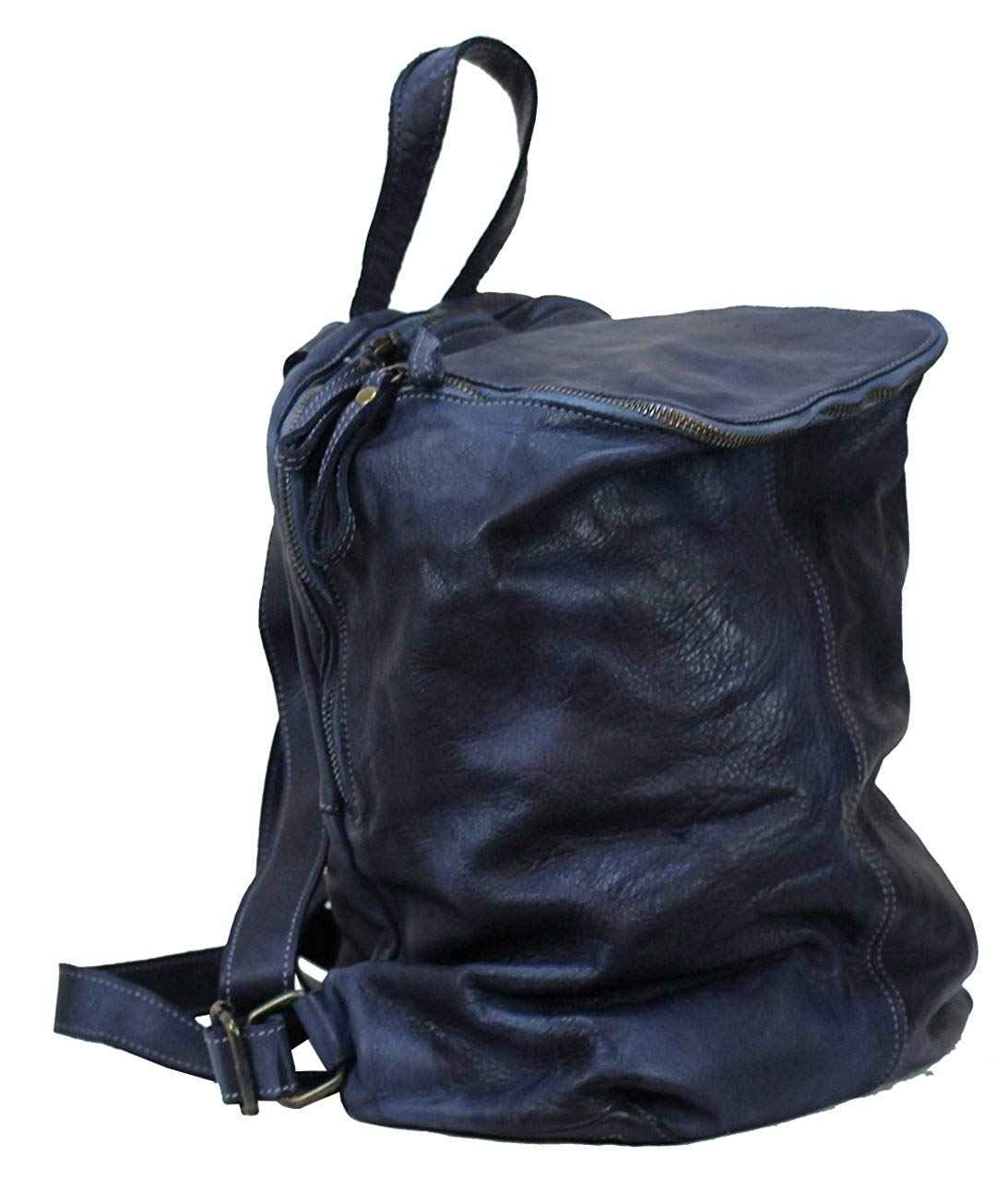 BZNA Bag Richie blue Backpacker Designer Rucksack Damenhandtasche Schultertasche Leder Nappa sheep ItalyNeu
