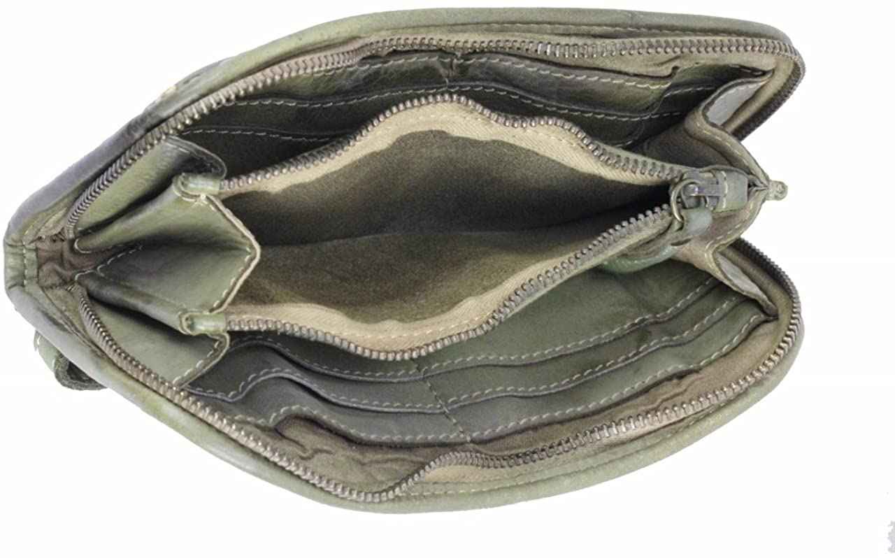 BZNA Berlin Romy Grün verde Wallet Clutch Leather Leder Portemonnaie Geldbörse Neu