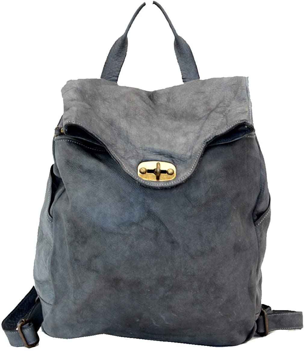 BZNA Bag Rinalto grau Italy Rucksack Backpacker Designer Tasche Handtasche Schultertasche Leder Damen Neu