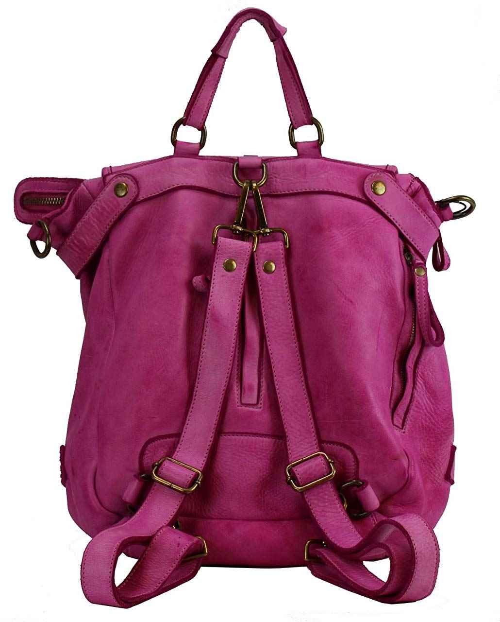 BZNA Bag Anna pink Backpacker Designer Rucksack Ledertasche Damenhandtasche Schultertasche Leder Nappa sheep ItalyNeu