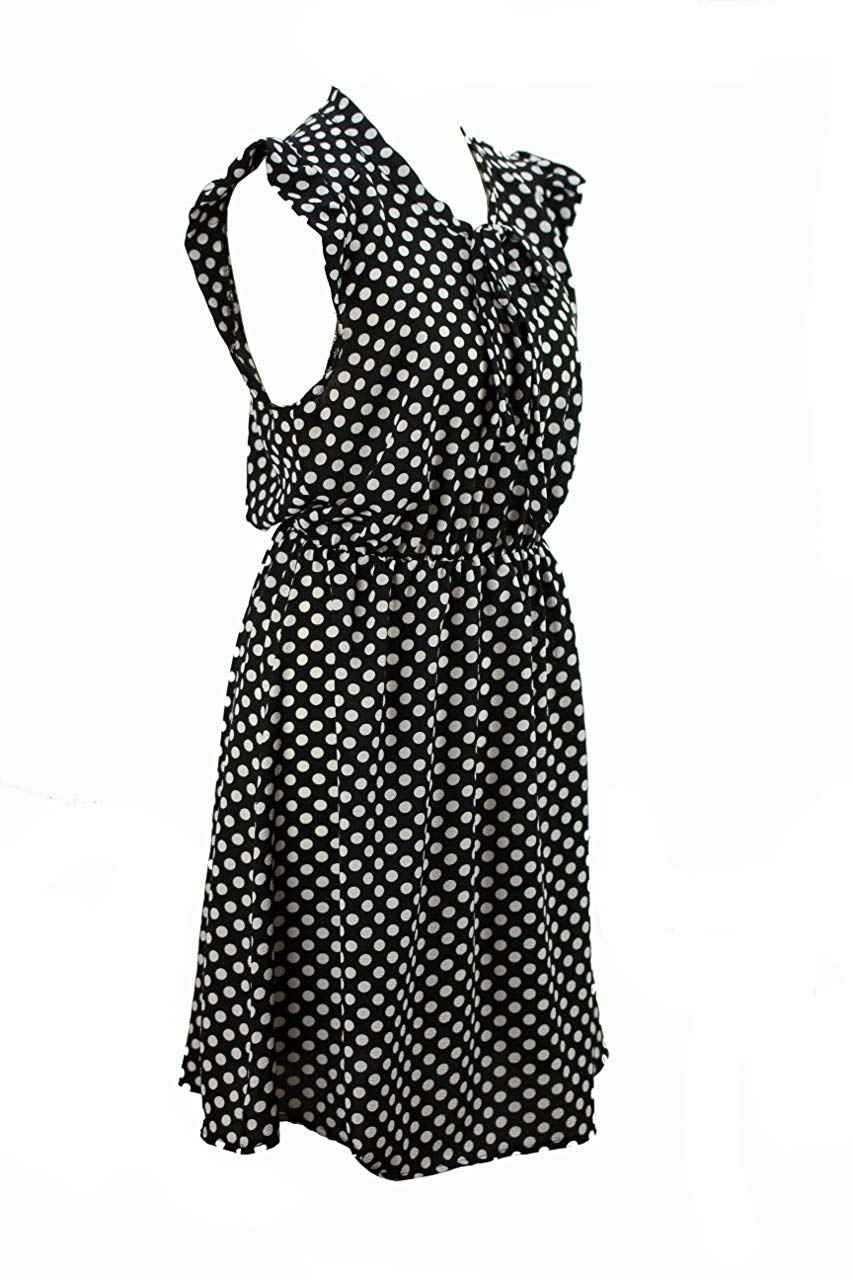 BZNA Leichtes Sommerkleid Kleid Sommer Herbst Polkakleid Damen Dress Pünktchen Kleid elegant one size 34 36 38 40 42