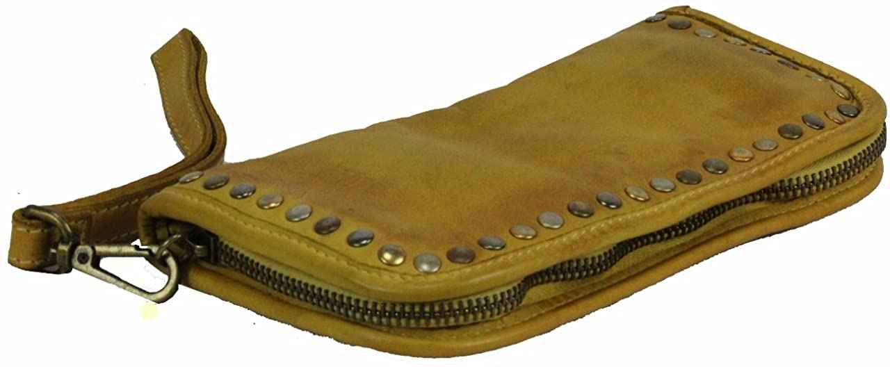 BZNA Berlin Romy gelb Wallet Clutch Leather Leder Portemonnaie Geldbörse Neu