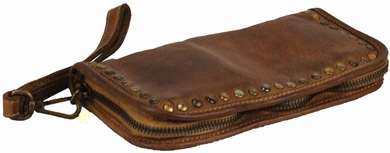 BZNA Berlin Romy Cognac Wallet Leather Clutch Leder Portemonnaie Geldbörse Neu