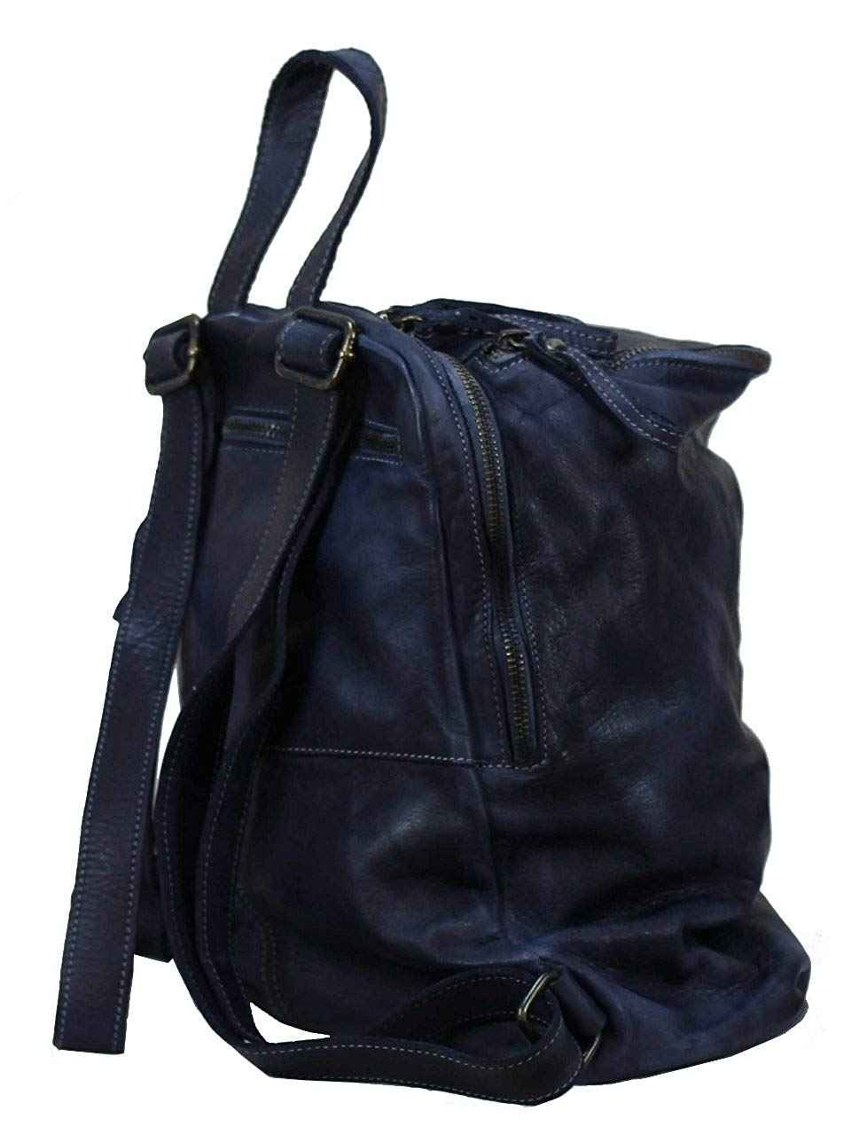 BZNA Bag Richie blue Backpacker Designer Rucksack Damenhandtasche Schultertasche Leder Nappa sheep ItalyNeu