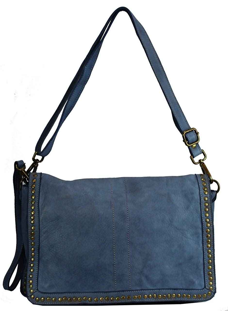 BZNA Bag Gil Blau Italy Designer Clutch Umhängetasche Damen Handtasche Schultertasche Tasche Leder Shopper Neu