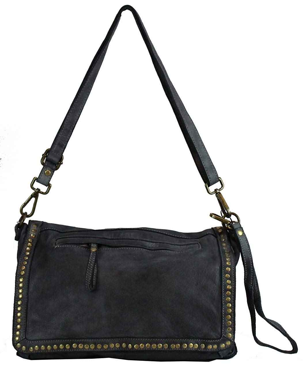 BZNA Bag Gil Grau grey Italy Designer Clutch Umhängetasche Damen Handtasche Schultertasche Tasche Leder Shopper Neu