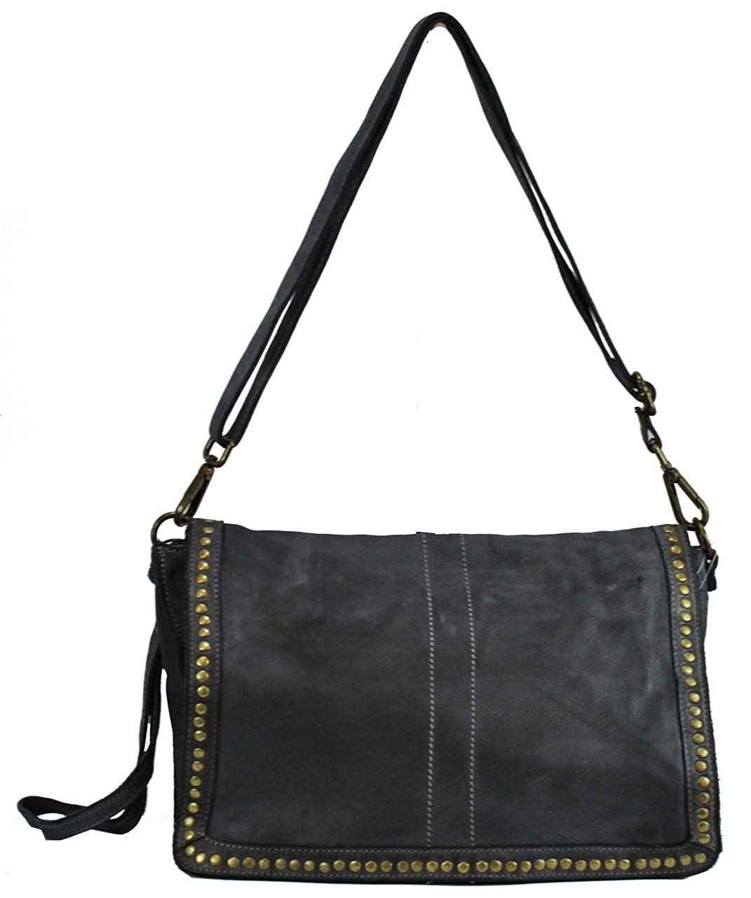 BZNA Bag Gil Grau grey Italy Designer Clutch Umhängetasche Damen Handtasche Schultertasche Tasche Leder Shopper Neu