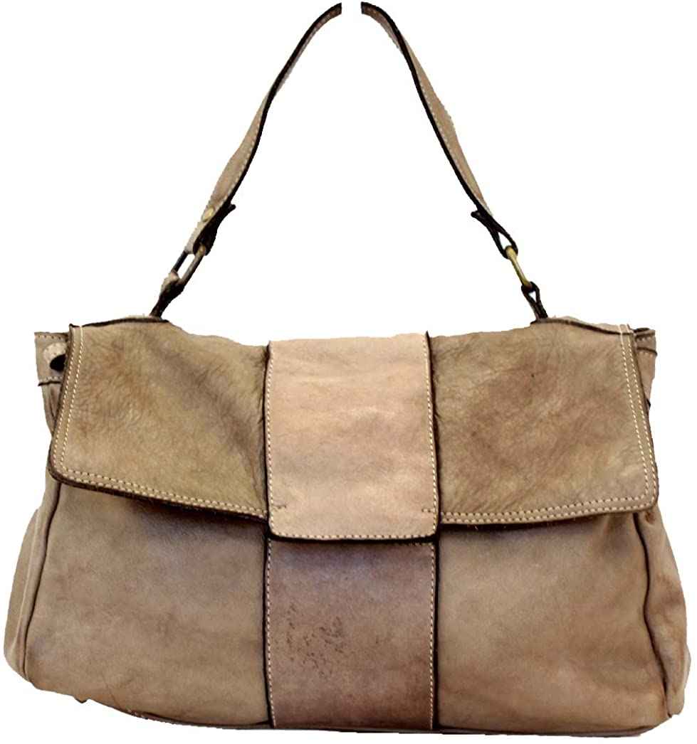 BZNA Bag Santa taupe Italy Designer Damen Handtasche Ledertasche Schultertasche Tasche Leder Shopper Neu