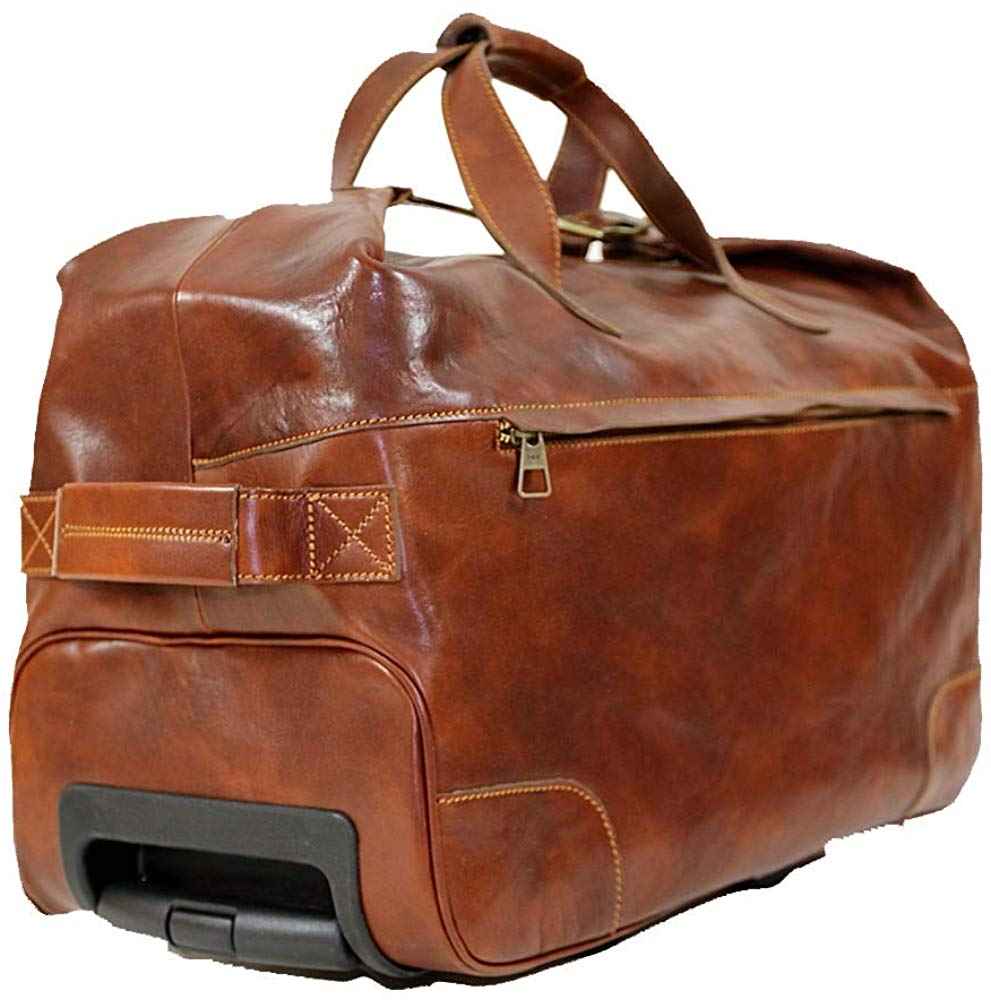 BZNA Firenze Bag Georg cognac Trolley Weekender Rollkoffer Reisetasche Business Bag Italy Designer Handtasche Tasche Leder Neu
