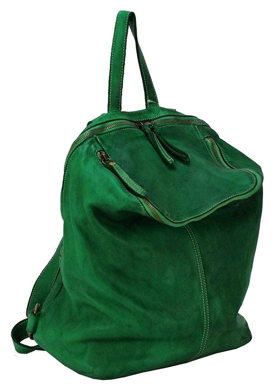 BZNA Bag Richie Grün green Backpacker Designer Rucksack Damenhandtasche Schultertasche Leder Nappa sheep ItalyNeu