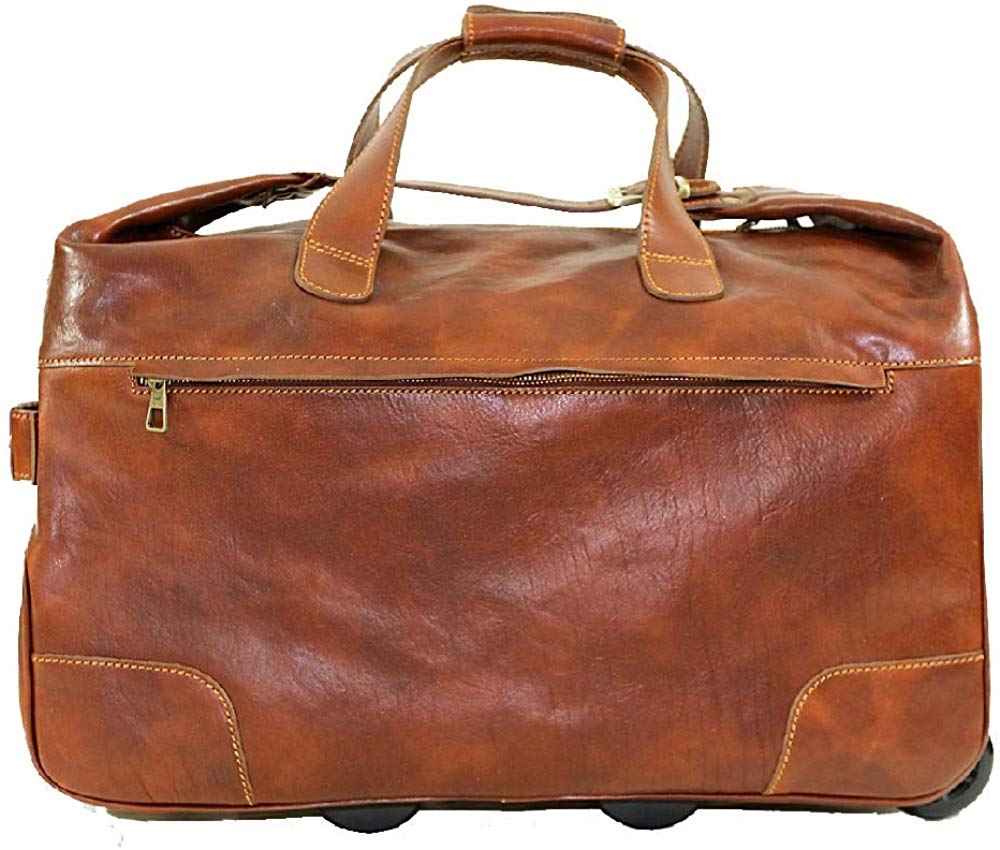 BZNA Firenze Bag Georg cognac Trolley Weekender Rollkoffer Reisetasche Business Bag Italy Designer Handtasche Tasche Leder Neu