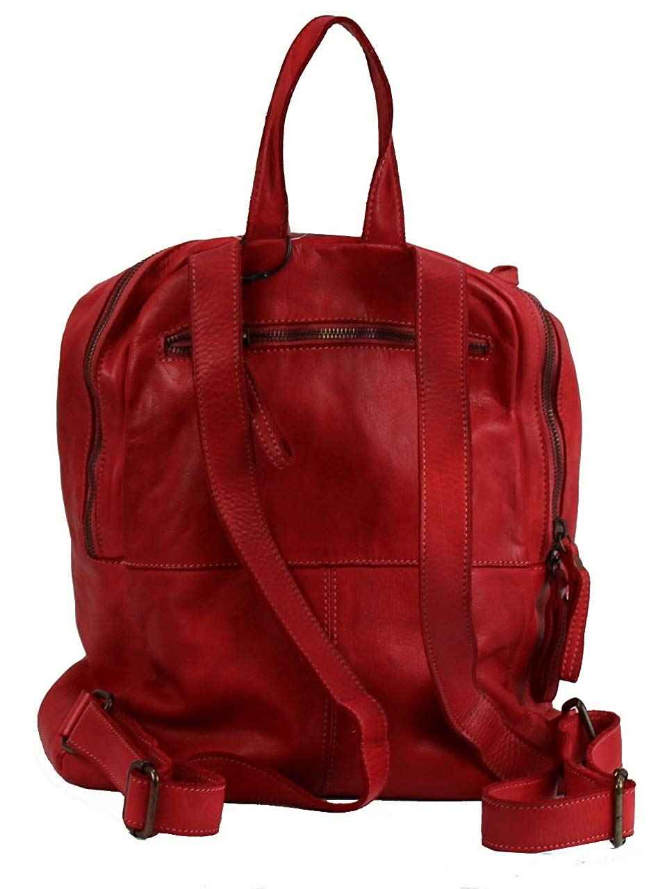 BZNA Bag Richie Rot rosso Backpacker Designer Rucksack Damenhandtasche Schultertasche Leder Nappa sheep ItalyNeu