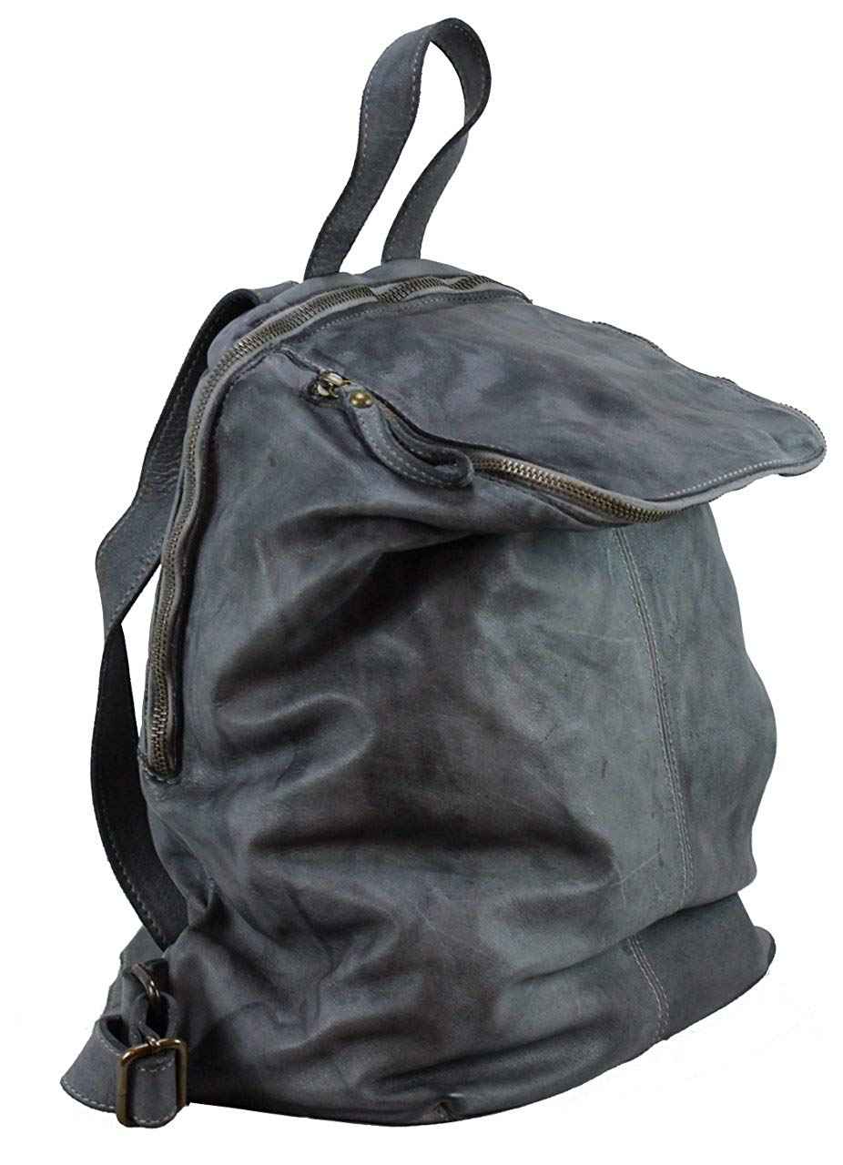 BZNA Bag Richie grey Backpacker Designer Rucksack Damenhandtasche Schultertasche Leder Nappa sheep ItalyNeu