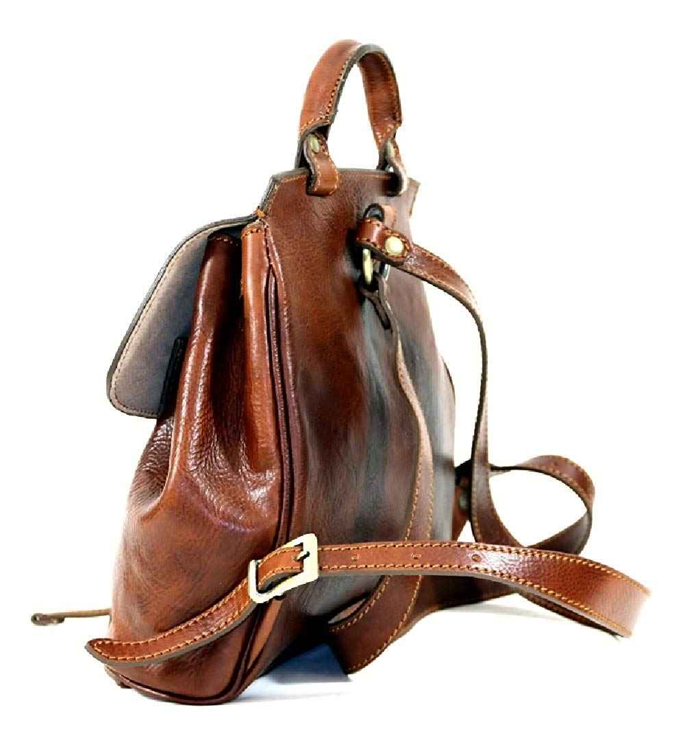 BZNA Firenze Elsa cognac Backpacker vegetable plant tanned leather italy handmade Florence Designer Ladies Handbag Shoulder Bag New
